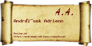Andrásek Adrienn névjegykártya